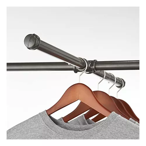 Pipe Series - Perchero de ropa con ruedas estilo ballet de 2 vías, no  ajustable, color gris antricita