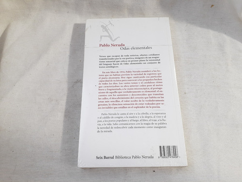 Imagen 2 de 3 de Odas Elementales Pablo Neruda Seix Barra