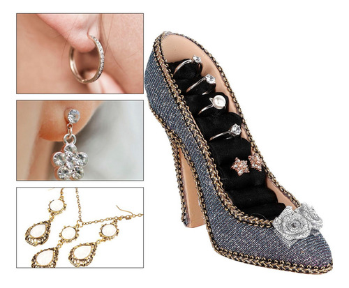 Joyero Modelo De Zapato De Vestir Collar Pendiente Pulsera