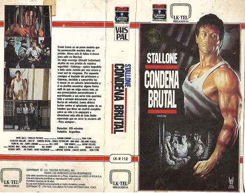 Condena Brutal Vhs Sylvester Stallone Donald Sutherland 1989