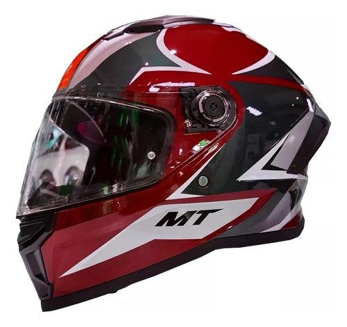 Casco Mt Helmets Stinger 2 Zap Rojo/ Gris Para Moto Color Rojo Tamaño Del Casco M (57-58cm)