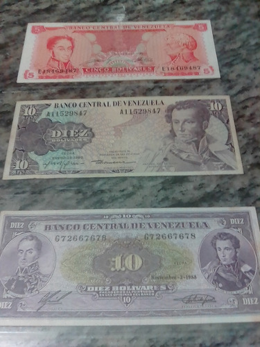 Colección De Billetes Venezolanos Antiguos Varios