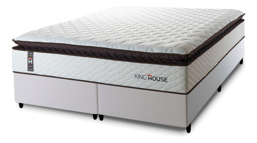 Conjunto Cama Box Espuma San Diego Branco King 193x203x67