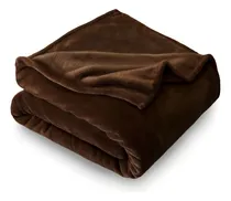 Comprar Cobijas Manta Frazada Piel Ángel Térmica Unicolor Color Café