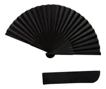 Comprar A 2 Abanicos Plegables De Mano De Seda De Color Negro Grande
