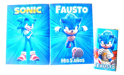 Souvenir Sonic 45 Libritos Personalizados Y 45 Lapices X6