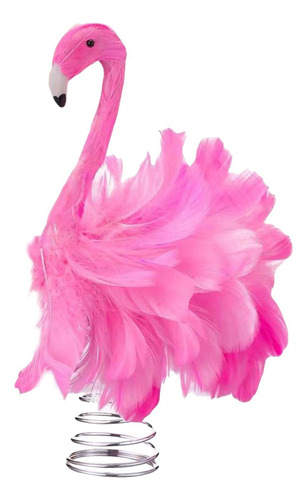 Topper De Árvore De Natal Flamingo, Penas Artificiais,