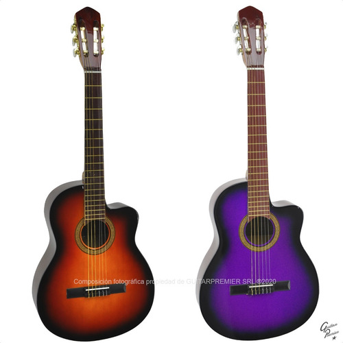 Guitarra Criolla Superior Con Corte Colores + Funda Garantia