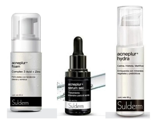 Kit Sulderm Acneplur Foam + Sérum Acne + Hydra