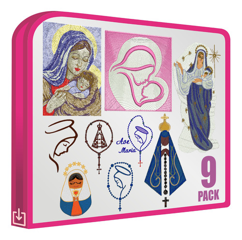 Virgen Maria Set 9 Matrices Religion Santos Bordar Ropa