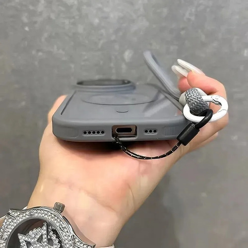 I Capa Magsafe Para iPhone Com Protetor De Câmera + Alças