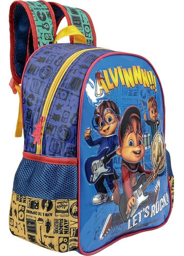 Mochila Let's Rock de Alvin And The Chipmunks, 6962, color azul