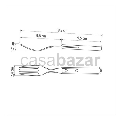 Imagen 3 de 6 de Tenedor De Mesa Dynamic Tramontina X 12 Unidades