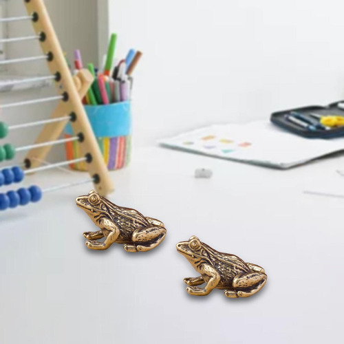 2x Estatuas De Ranas De Latón Artesanales Para Atraer