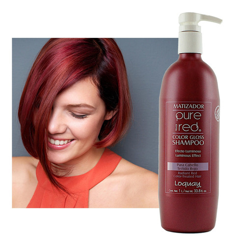 Shampoo Matizador Pure Red Cebello Teñido Rojo 1l Loquay Envío Gratis