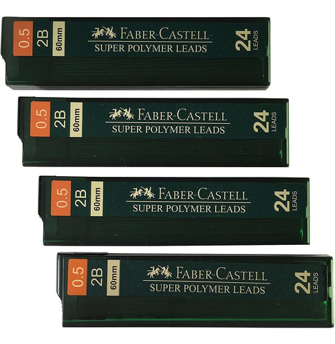 Minas Para Lapiz Mecanico 0.5mm 2b Faber-castell X4 Unida...