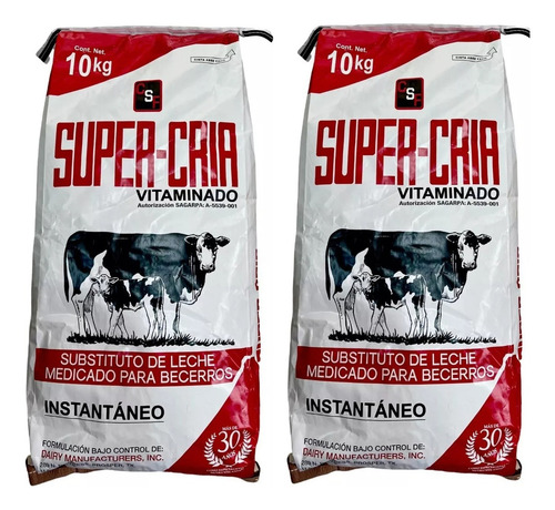 Super Cria Substituto De Leche Para Becerro 20 Kg Vitaminado