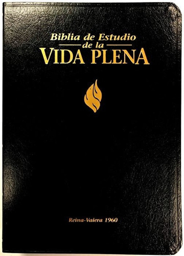 Biblia De Estudio Vida Plena Rvr-1960 Piel Especial Negro