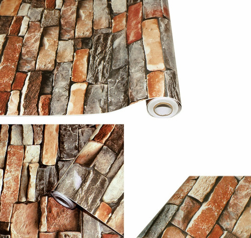 . Papel Tapiz Autoadhesivo For Paredes De Piedra 3d 45cm*6m