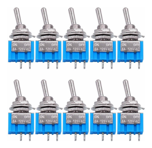 10pcs 2 Pin Spst Touch Off Off 6a 125v 2 Posición Mini...