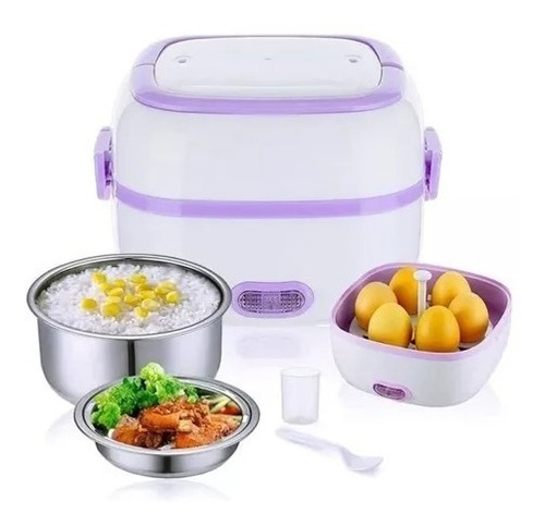 Lonchera Multifunción Electric Lunch Box Vapor Cocina Arroz