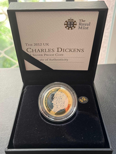 Moeda 2 Pounds 2012 - Charles Dickens - Prata - Inglaterra (Usado)