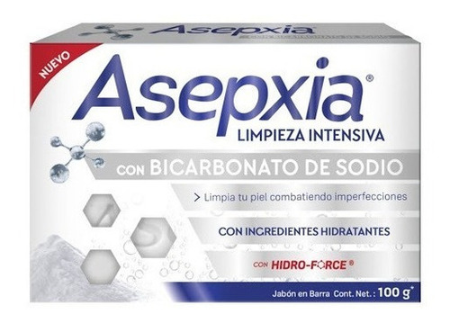 Asepxia Jabón En Barra Con Bicarbonato De Sodio 100gr 