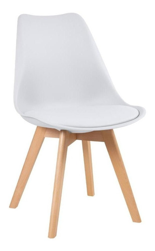 Cadeira de jantar Loft7 Leda, estrutura de cor  branco, 1 unidade