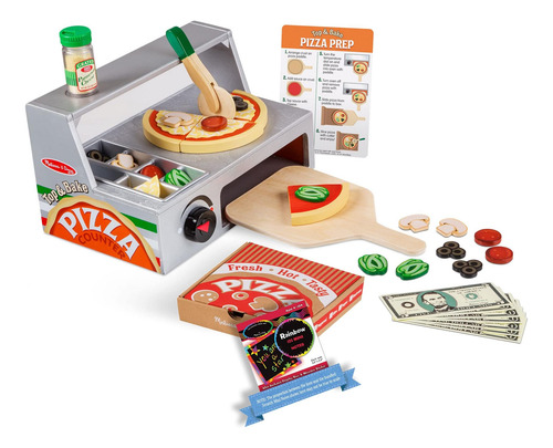 Melissa Y Doug Top & B A K E P I Z A Counter: Wooden Play