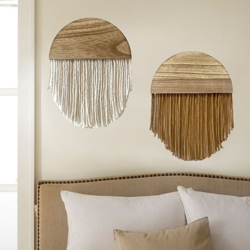 5034 Caramel-thick Line - Pared Con Borlas Bohemias Hechas A