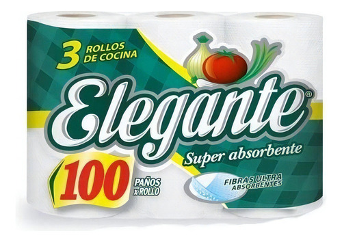 Pack Elegante Premium 3 Rollos De Cocina De 100 Paños 