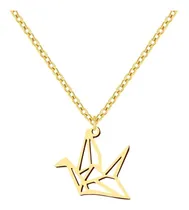 Comprar Collar Mujer Ave Paloma Origami Plata Enchapada Oro 18k