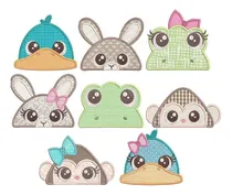 Comprar Matrices P\u002F Maquinas Bordadoras Animalitos Aplique Caras 9cm