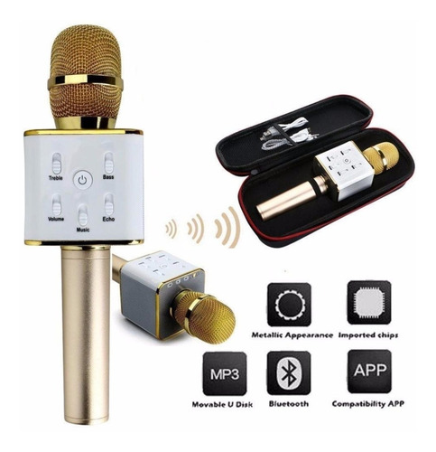 Micrófono Karaoke Bluetooth Inalámbrico + Parlante + Estuche