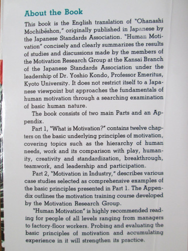 Human Motivation Yoshio Kondo (Usado)
