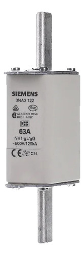 Fusible Nh Tamaño 1 63 A Siemens 3na3122