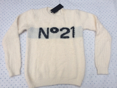 Sweater Mujer Pelo Mono Buzo Pullover Importado Blanco M O L