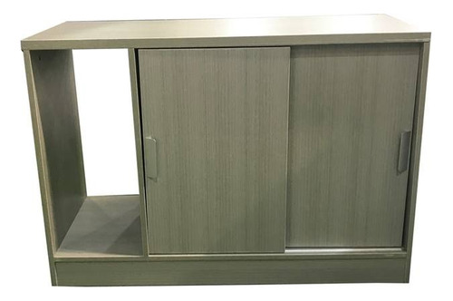 Mueble Con Puertas Corredizas Oficina  Gris