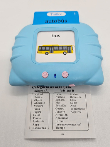 Tarjetas Aprendizaje ,lectura Español-ingles 224 Plabra B13