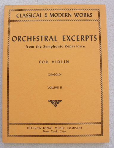 Extractos Orquestales Del Repertorio Sinfnico Para El Violn,