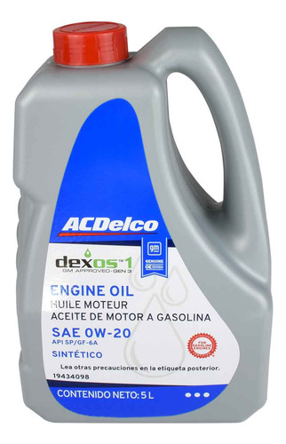 Aceite Sintético 0w-20 5l Acdelco Dexos
