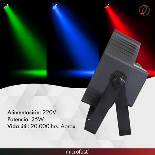 Imagen 8 de 10 de Proton Tacho Luces Iluminación Fiesta 18 Led Rgb Dmx Dj