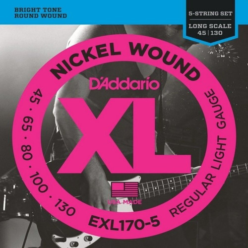 Encordoamento Baixo D'addario Exl170-5 Nickel Wound 5c