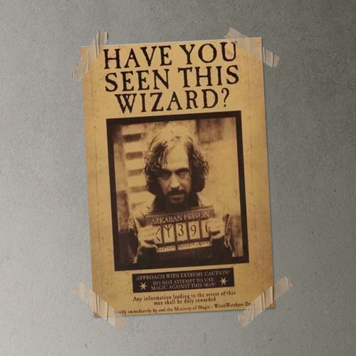Poster Harry Potter Sirius Black Se Busca, Periódico