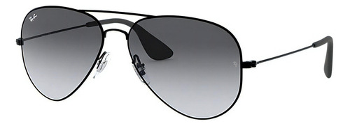 Anteojos de sol polarizados Ray-Ban RB3558 Standard con marco de metal color black, lente grey de plástico degradada, varilla black de metal