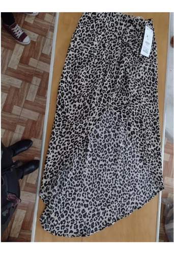 Falda Larga De Animal Print Marca Bershka Talla Xs24 Nueva 