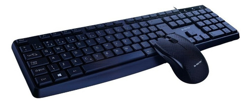 Kit Teclado E Mouse Com Fio Abnt2 Preto Escritório