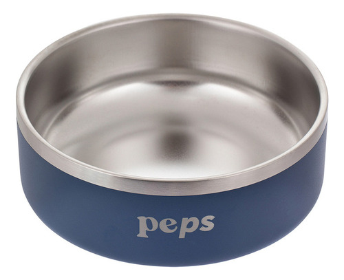 Comedero Perro Peps Plato Comedor Mascotas Acero Inoxidable Color Azul