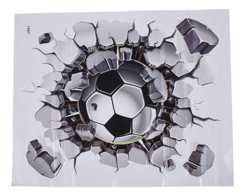 Adhesivo De Pared De Fútbol 3d De Pvc Art Soccer Crack, Deco