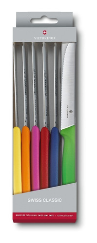 Juego Victorinox De 6 Cuchillos Swissclassic Colores